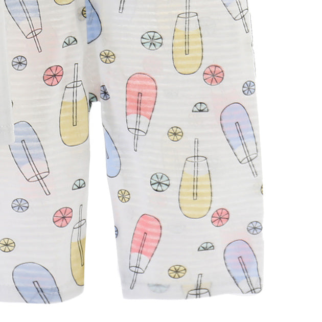 White Boys Printed Top with Shorts