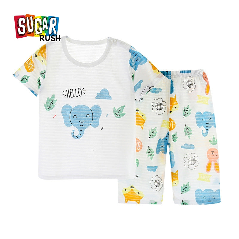 Blue Boys Printed Top with Shorts