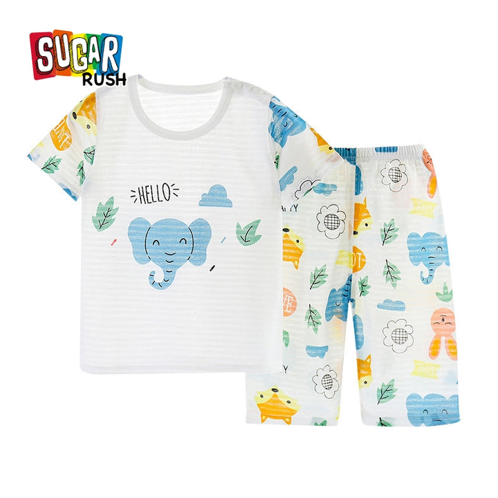 Blue Boys Printed Top with Shorts