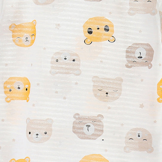 Boys Yellow Conversational Printed T-shirt with Shorts