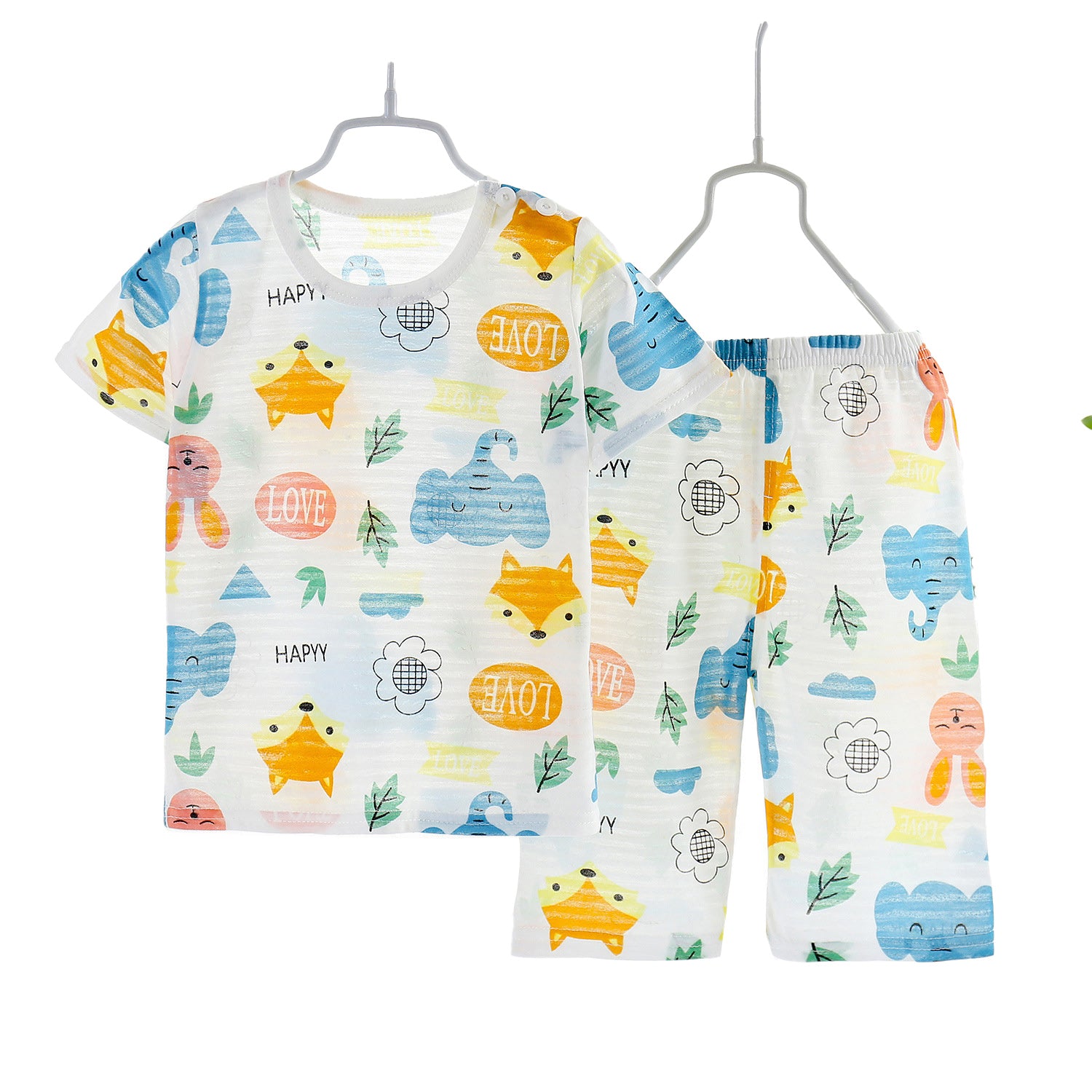 Blue Boys Printed Top with Capris