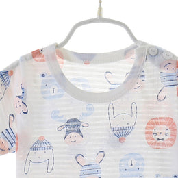Boys Blue Conversational Printed Top with Shorts
