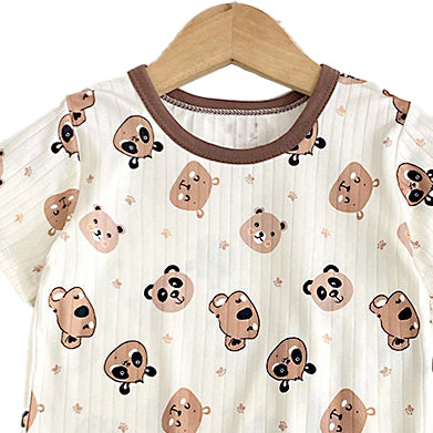 Boys Printed Short Sleeves Round Neck Top with Shorts