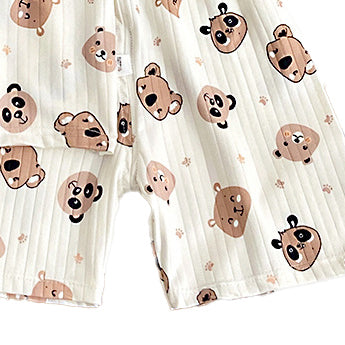 Boys Printed Short Sleeves Round Neck Top with Shorts