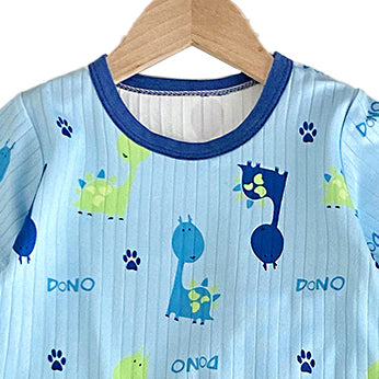 Boys Blue & Green Printed Top with Shorts