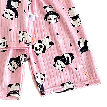 Girls Printed Round Neck Short Sleeves T-shirt With Shorts