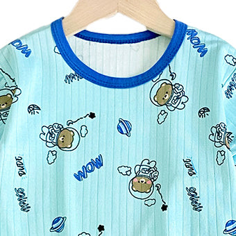 Boys Printed Short Sleeves Round Neck Top with Shorts