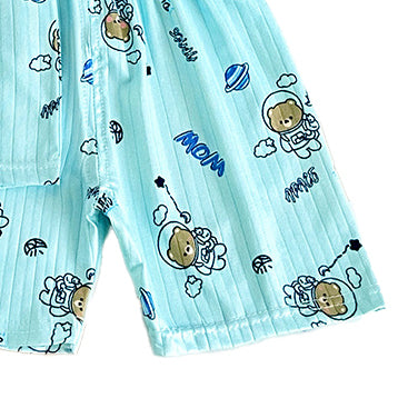 Boys Printed Short Sleeves Round Neck Top with Shorts