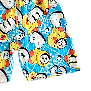 Boys Printed Short Sleeves Round Neck Top with Shorts