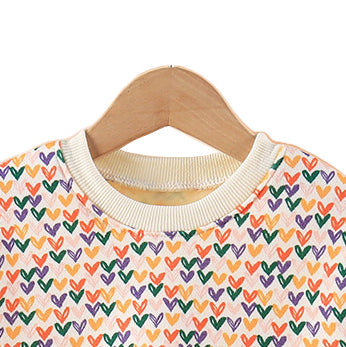 Girls Pink Graphic Printed Cotton Pullover Sweaters