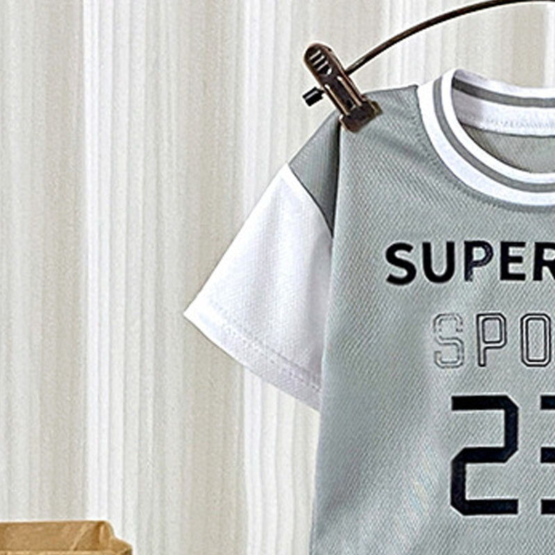 Boys Printed Round Neck T-Shirt With Shorts