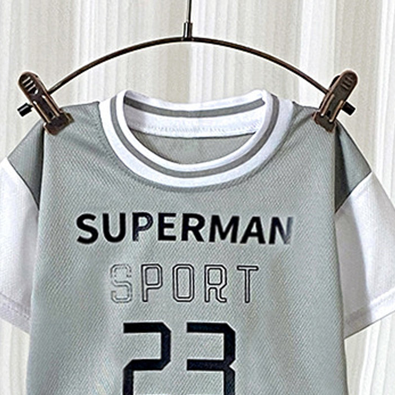 Boys Printed Round Neck T-Shirt With Shorts