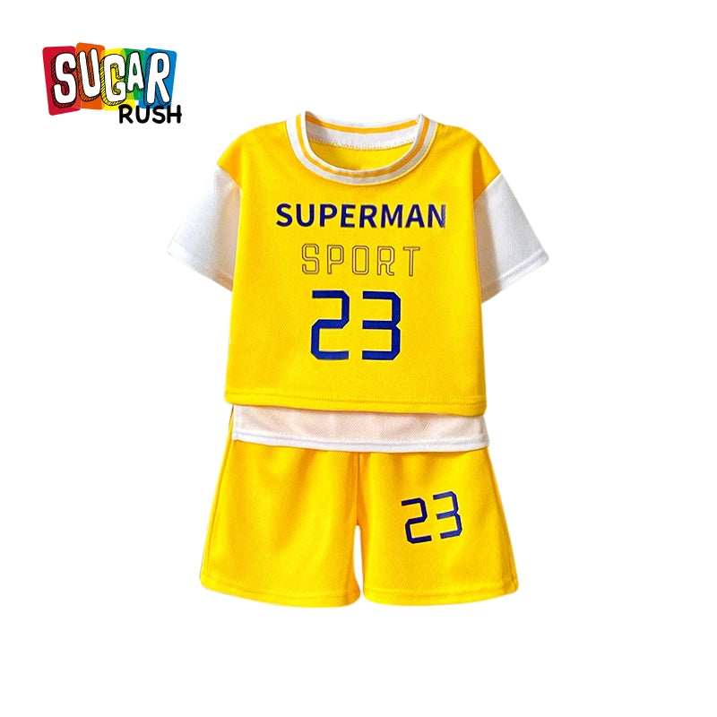 Boys Printed Short Sleeves T-shirt With Shorts
