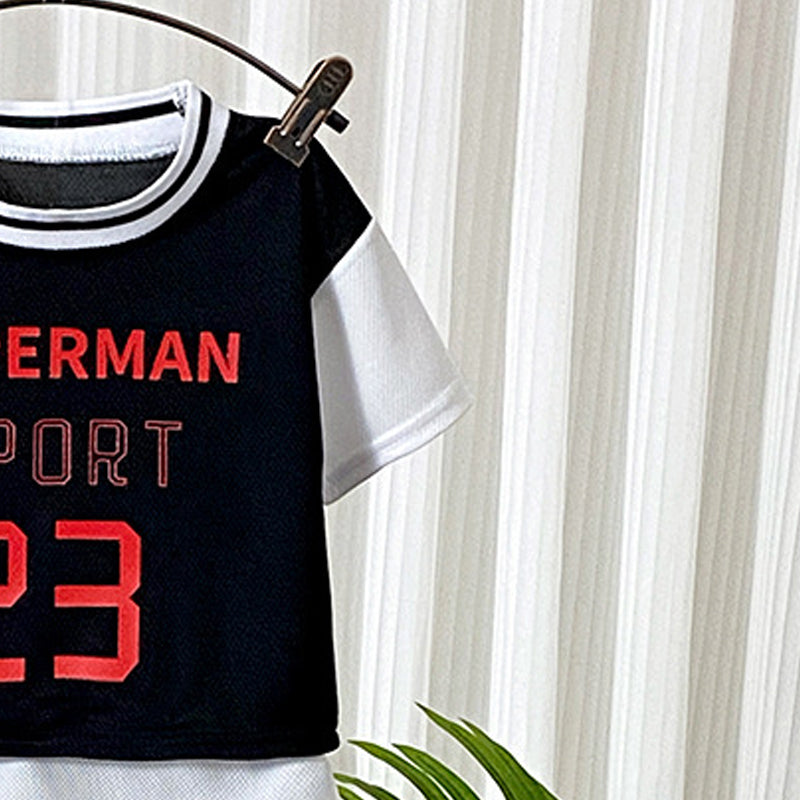 Boys Printed Round Neck T-Shirt With Shorts