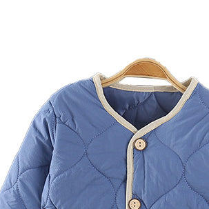Boys Blue V-Neck Long Sleeves Coat With Joggers