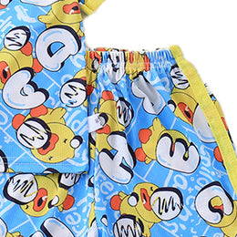 Boys Blue & Yellow Printed Top with Shorts