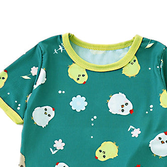 Boys Printed Short Sleeves Round Neck Top with Shorts