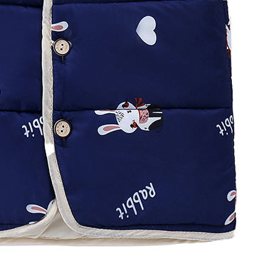 Infant Boys Navy Blue Printed V-Neck Waistcoat