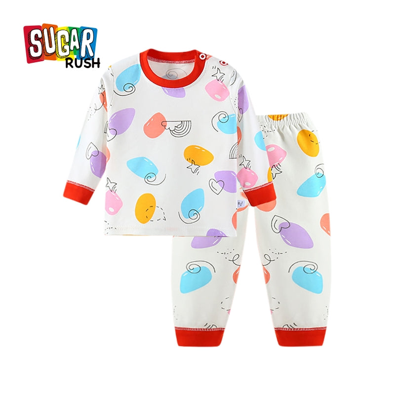 Girls Round Neck Printed T-shirt with Joggers