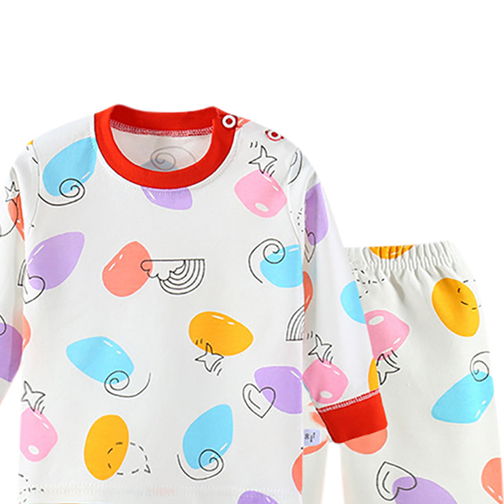 Girls Round Neck Printed T-shirt with Joggers