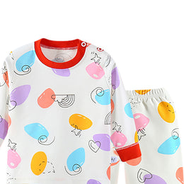 Girls Round Neck Printed T-shirt with Joggers