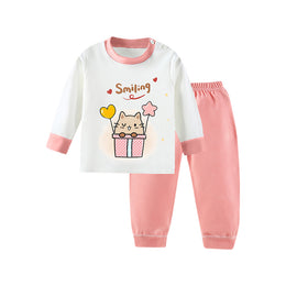 Girls Printed Round Neck Long Sleeves T-Shirt With Jogger