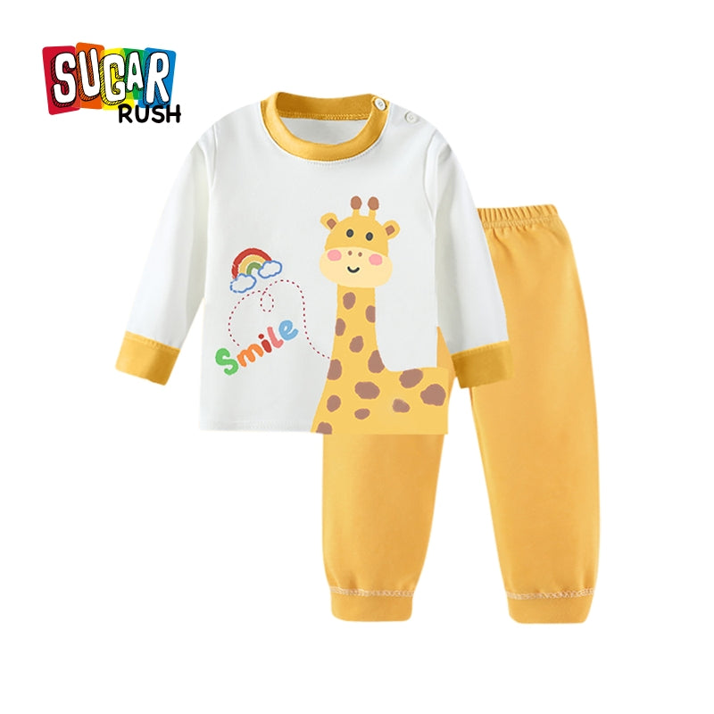 Boys Printed Round Neck Long Sleeves T-Shirt With Jogger