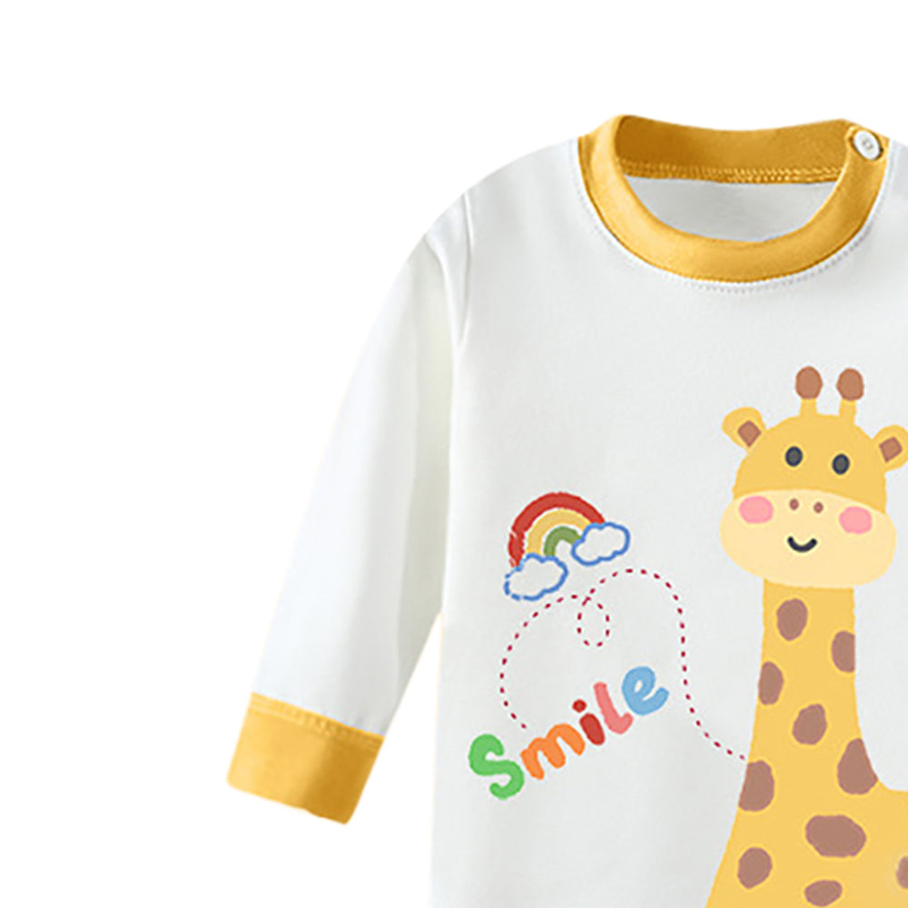 Boys Printed Round Neck Long Sleeves T-Shirt With Jogger