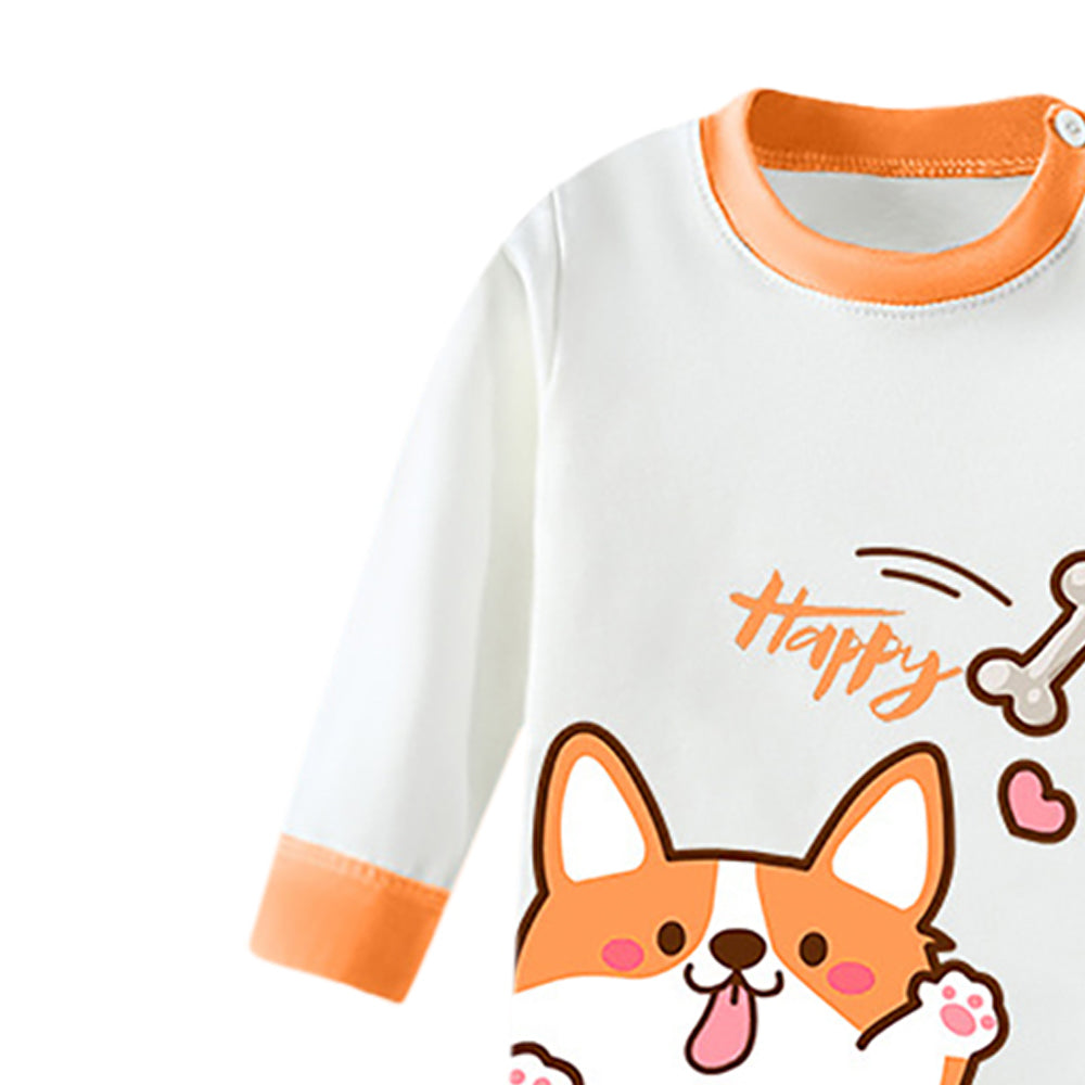Boys Round Neck Printed T-shirt with Joggers