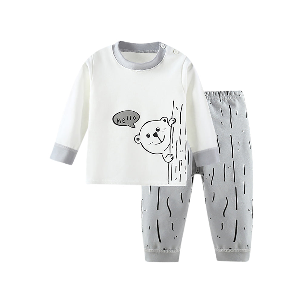 Boys Printed Round Neck Long Sleeves T-Shirt With Jogger