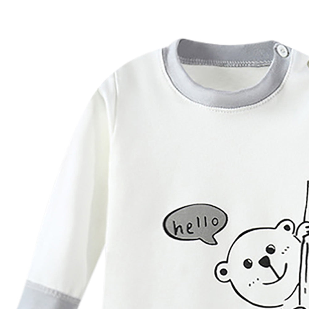 Boys Printed Round Neck Long Sleeves T-Shirt With Jogger