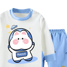 Boys Printed Round Neck Long Sleeves T-Shirt With Jogger