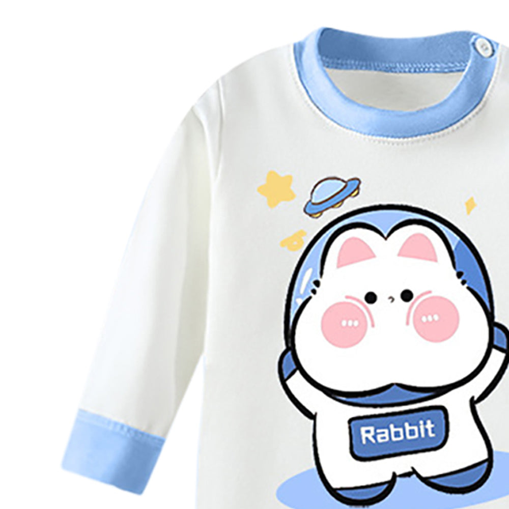 Boys Printed Round Neck Long Sleeves T-Shirt With Jogger