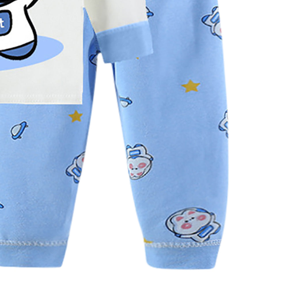Boys Printed Round Neck Long Sleeves T-Shirt With Jogger