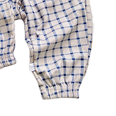 Boys Beige Checked Mid Rise Joggers