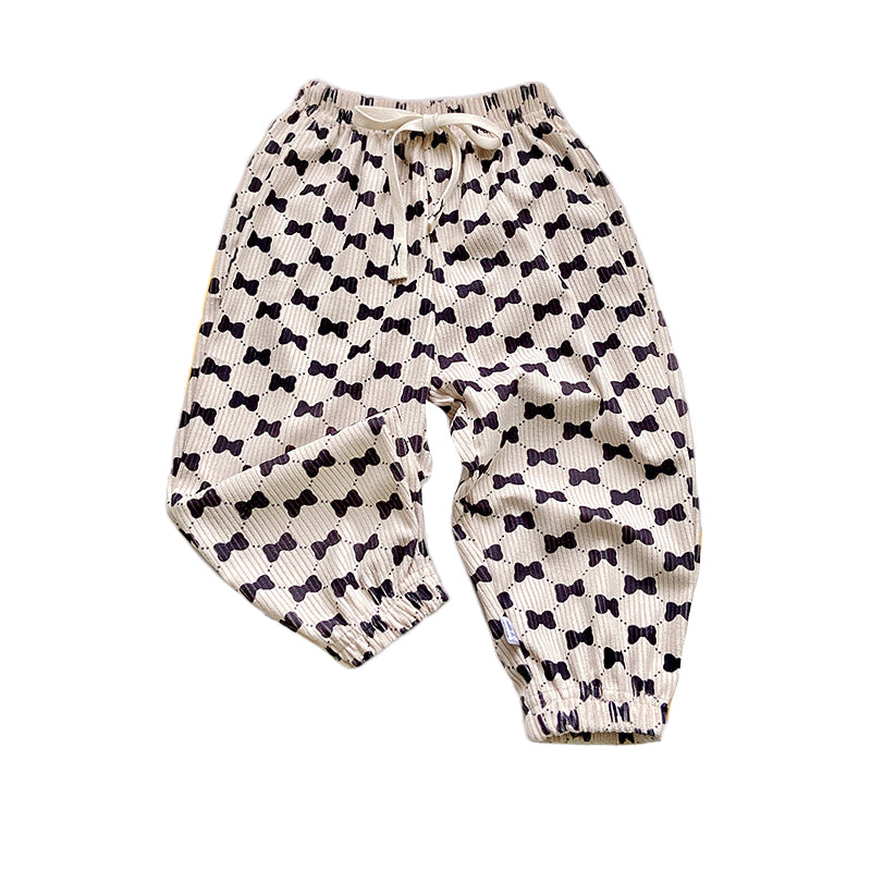 Boys Beige Abstract Printed Easy Wash Joggers