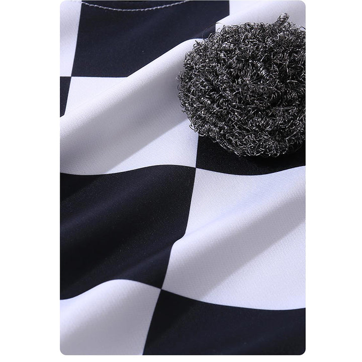 Boys Black & White Checked Round Neck Pullover