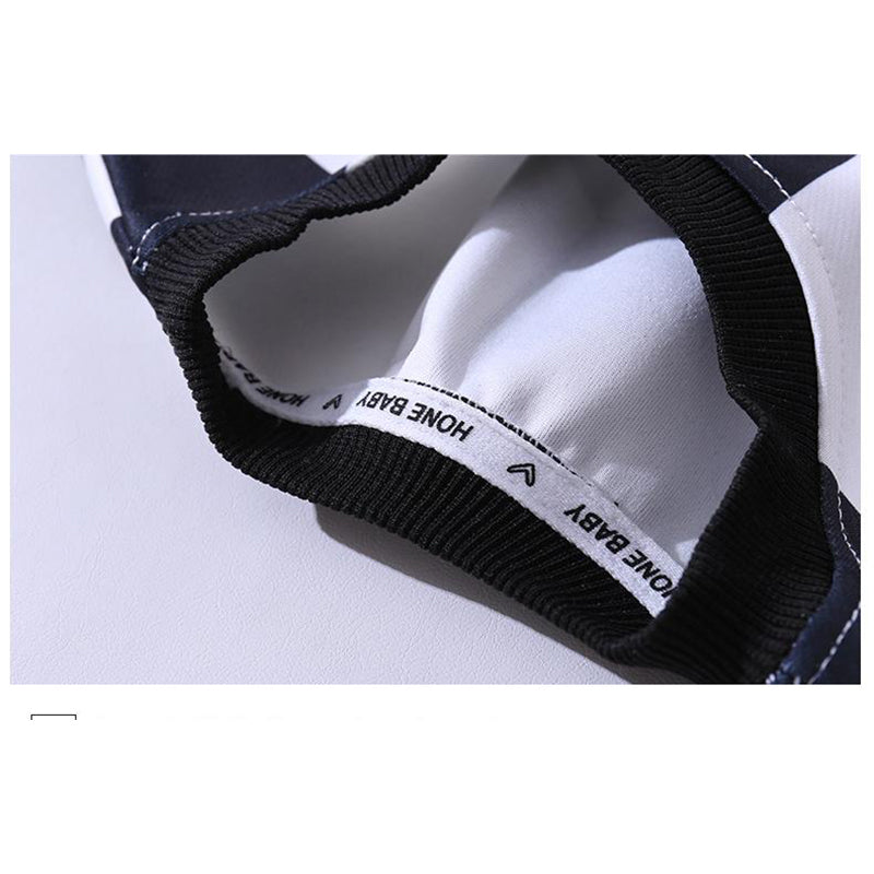 Boys Black & White Checked Round Neck Pullover