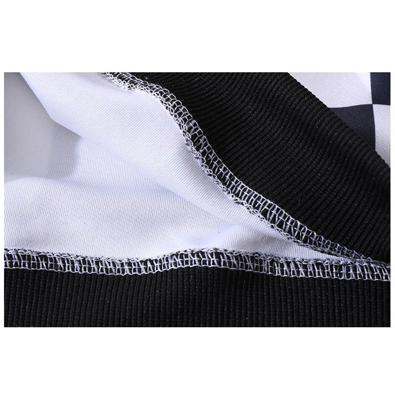 Boys Black & White Checked Round Neck Pullover