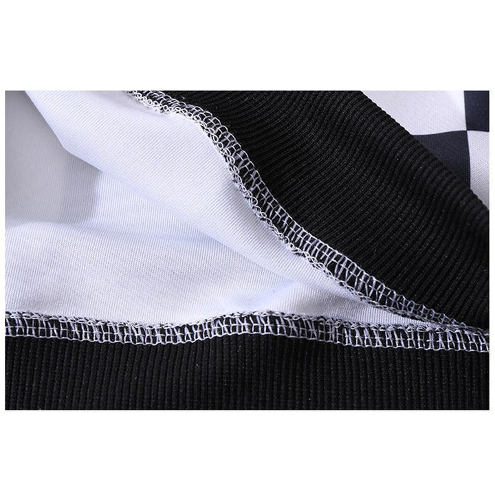 Boys Black & White Checked Round Neck Pullover
