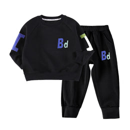 Boys Black Printed T-shirt With Pyjamas