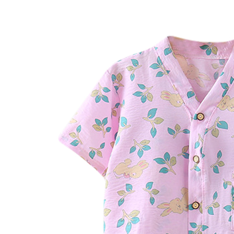 Printed Shirt and Pyjamas Set