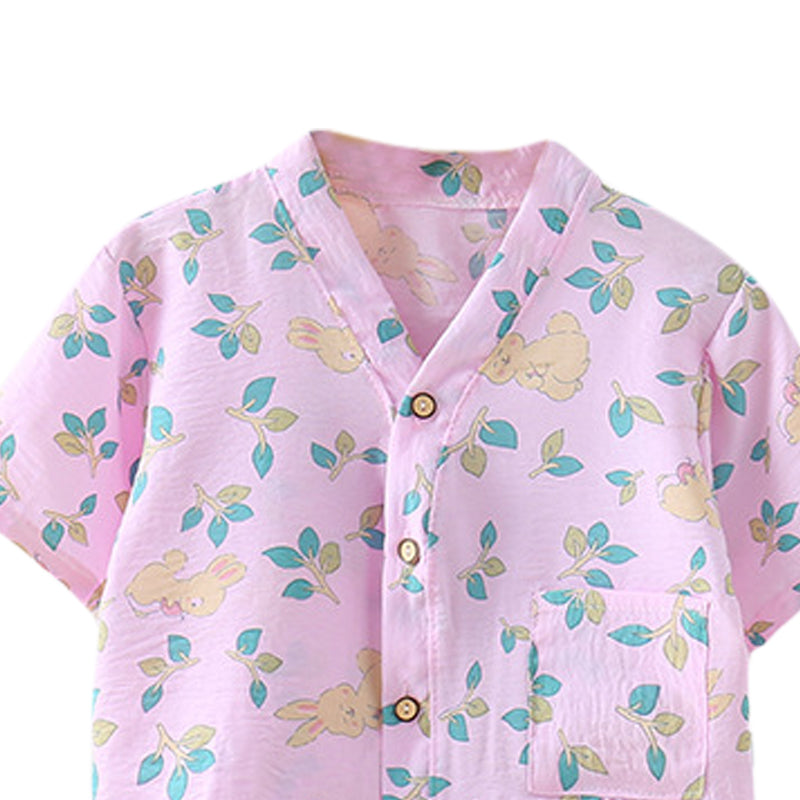 Printed Shirt and Pyjamas Set