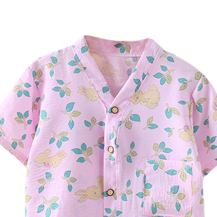 Girls Printed Shirt with Pyjamas
