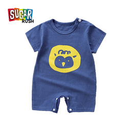 Boys Graphic Printed Round Neck Cotton Rompers