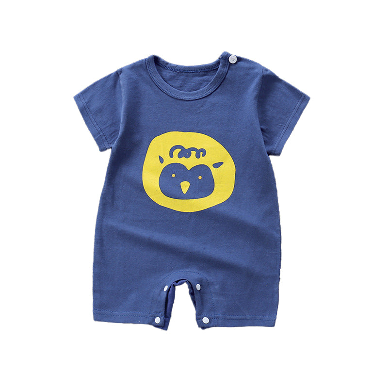 Boys Graphic Printed Round Neck Cotton Rompers