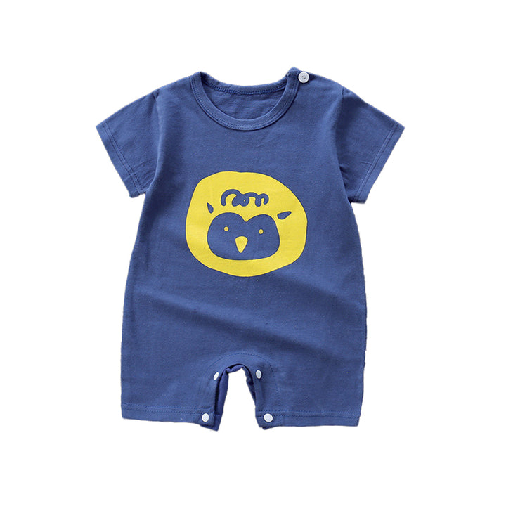 Boys Graphic Printed Round Neck Cotton Rompers