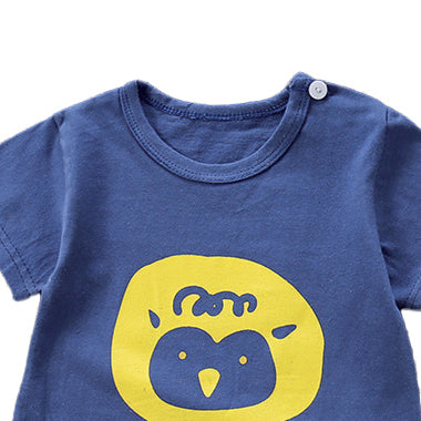 Boys Graphic Printed Round Neck Cotton Rompers