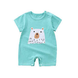 Boys Graphic Printed Round Neck Cotton Rompers