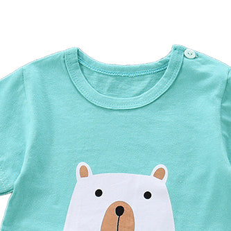 Boys Graphic Printed Round Neck Cotton Rompers